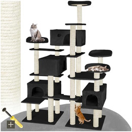 Produktbild von tectake Katzen Kratzbaum Entissar 214 cm schwarz