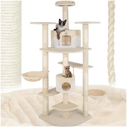 Produktbild von tectake Kratzbaum Katzenbaum Fippi 201 cm beige-weiß
