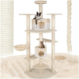 Produktbild von tectake Kratzbaum Katzenbaum Nelly 204 cm beige-weiß