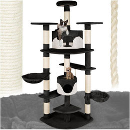 Produktbild von tectake Kratzbaum Katzenbaum Nelly 204 cm schwarz-weiß