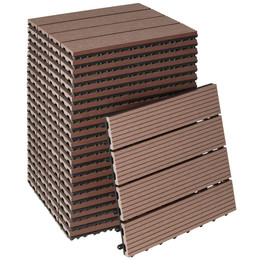 Produktbild von tectake® WPC Holzfliesen Terrassenfliesen mit Klicksystem 22er Set braun