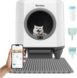 Teendow Katzenecktoilette Katzentoilette selbstreinigend 80L+8L Elektrisches Katzenklo XXL, Selbstreinigend, geräuscharm, hygienisch – Bild 1 von 5