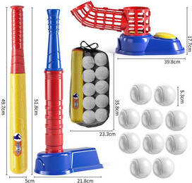 Produktbild von TEMI Outdoor-Spielzeug 2-in-1 T-Ball-Set mit Baseballschläger und Spielball