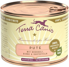 Produktbild von Terra Canis Classic 200g Dose Hundenassfutter Sparpaket 24 x 200 Gramm Pute mit Brokkoli, Birne & Kartoffel