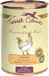 Produktbild von Terra Canis Classic 400g Dose Hundenassfutter 6 x 400 Gramm Huhn mit Amaranth, Tomate & Basilikum