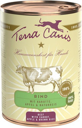 Produktbild von Terra Canis Classic 400g Dose Hundenassfutter 6 x 400 Gramm Rind mit Karotte, Apfel & Naturreis