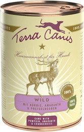 Produktbild von Terra Canis Classic 400g Dose Hundenassfutter 6 x 400 Gramm Wild mit Kürbis, Preiselbeeren & Amaranth