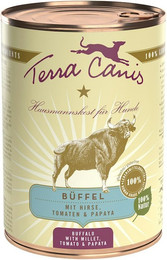Produktbild von Terra Canis Classic 400g Dose Hundenassfutter Sparpaket 12 x 400 Gramm Büffel mit Hirse, Tomate & Papaya
