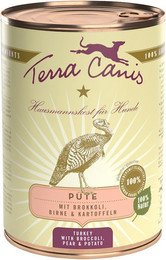 Produktbild von Terra Canis Classic 400g Dose Hundenassfutter Sparpaket 12 x 400 Gramm Pute mit Brokkoli, Birne & Kartoffel