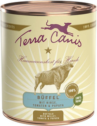 Produktbild von Terra Canis Classic 800g Dose Hundenassfutter 6 x 800 Gramm Büffel mit Hirse, Tomaten & Papaya