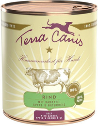 Produktbild von Terra Canis Classic 800g Dose Hundenassfutter 6 x 800 Gramm Rind mit Karotte, Apfel & Naturreis