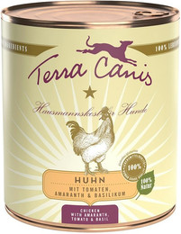 Produktbild von Terra Canis Classic 800g Dose Hundenassfutter Sparpaket 12 x 800 Gramm Huhn mit Amaranth, Tomate & Basilikum