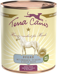 Produktbild von Terra Canis Classic 800g Dose Hundenassfutter Sparpaket 12 x 800 Gramm Pferd mit Amaranth, Pfirsich & roter Beete