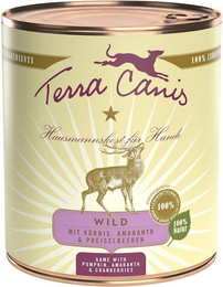 Produktbild von Terra Canis Classic 800g Dose Hundenassfutter Sparpaket 12 x 800 Gramm Wild mit Kürbis, Preiselbeeren & Amaranth