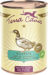 Produktbild von Terra Canis Ente mit Naturreis, Rote Beete, Birne und Sesam - 6 x 400 g