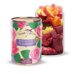 Produktbild von Terra Canis Flower Menü Englische Rose Lamm mit Gartengemüse und Rosenblättern - 400 g