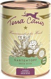 Produktbild von Terra Canis Gartentopf 400g Dose Hundenassfutter Sparpaket 12 x 400 Gramm Green Detox