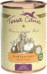 Produktbild von Terra Canis Gartentopf 400g Dose Hundenassfutter Sparpaket 12 x 400 Gramm Orange Detox