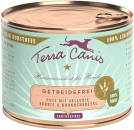 Produktbild von Terra Canis Getreidefrei 200g Dose Hundenassfutter 12 x 200 Gramm Pute mit Sellerie, Kürbis & Brunnenkresse
