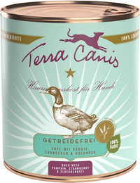 Produktbild von Terra Canis Getreidefrei 800g Dose Hundenassfutter 6 x 800 Gramm Ente mit Kürbis, Erdbeeren & Holunder