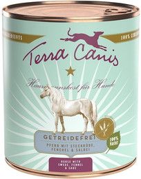 Produktbild von Terra Canis Getreidefrei 800g Dose Hundenassfutter 6 x 800 Gramm Pferd mit Steckrübe, Fenchel & Salbei