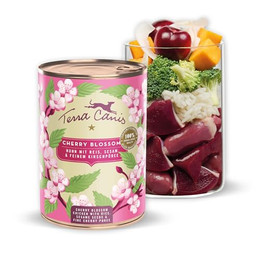 Produktbild von Terra Canis Huhn mit Reis, Sesam und Kirschpüree - Flower Menü Cherry Blossom Nassfutter - 400 g