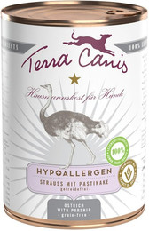 Produktbild von Terra Canis Hypoallergen 400 Gramm Dose Hundenassfutter 6 x 400 GrammStrauß & Pastinake