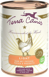 Produktbild von Terra Canis Light 400g Dose Hundenassfutter 6 x 400 Gramm Huhn mit Zucchini, Papaya & Hagebutte