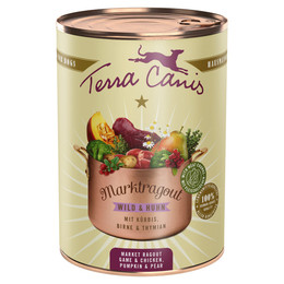 Produktbild von Terra Canis Marktragout Wild und Huhn mit Kürbis, Birne und Thymian - 6 x 385 g