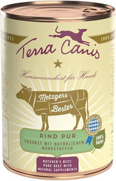 Produktbild von Terra Canis Metzgers Bestes 400g Dose Hundenassfutter 6  x 400 Gramm Rind Pur