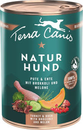 Produktbild von Terra Canis Naturhund 6 x 400 g - Pute & Ente mit Brokkoli & Melone