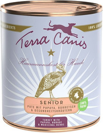 Produktbild von Terra Canis Senior 800g Dose Hundenassfutter Sparpaket 12 x 800 Gramm Pute & Kräuter