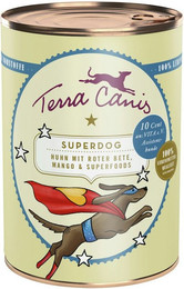 Produktbild von Terra Canis Superdog 400 Gramm Hundenassfutter Sparpaket 12 x 400 Gramm Huhn mit roter Beete, Mango & Superfoods