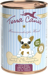 Produktbild von Terra Canis Welpenmenü 400g Dose Hundenassfutter Sparpaket 12 x 400 Gramm Lamm mit Zucchini, Fenchel & Magerjoghurt