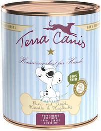 Produktbild von Terra Canis Welpenmenü 800g Hundenassfutter 6 x 800 Gramm Rind mit Apfel, Karotte & Hagebutte