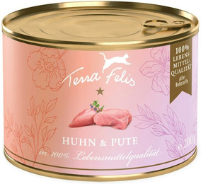 Produktbild von Terra Felis 200 Gramm Katzennassfutter 12 x 200 Gramm Huhn & Pute
