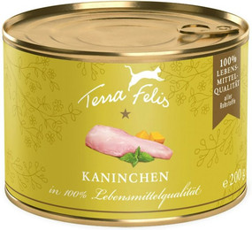 Produktbild von Terra Felis 200 Gramm Katzennassfutter 12 x 200 Gramm Kaninchen