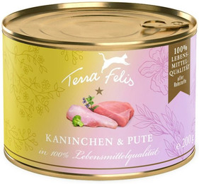 Produktbild von Terra Felis 200 Gramm Katzennassfutter 12 x 200 Gramm Kaninchen mit Pute