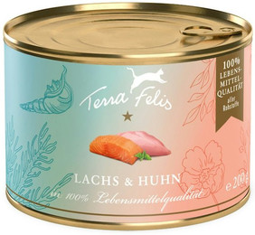 Produktbild von Terra Felis 200 Gramm Katzennassfutter 12 x 200 Gramm Lachs mit Huhn