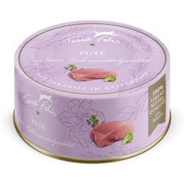Produktbild von Terra Felis Pute Katzenfutter - 12 x 80 g