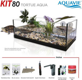 Produktbild von Terrarium-Set für Wasserschildkröten Aquavie 80 cm