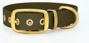 THE DOG IDEA Biothane Halsband Gold Khaki M – Bild 1 von 3