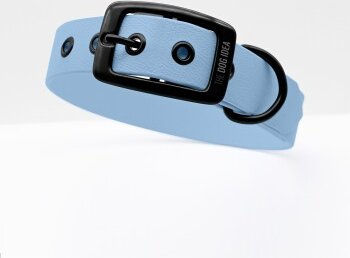 THE DOG IDEA Biothane Halsband Hellblau Schwarz XS – Bild 1 von 3