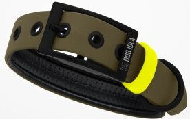 THE DOG IDEA Biothane Halsband Khaki neon gelb XS – Bild 1 von 3