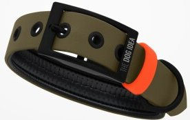 THE DOG IDEA Biothane Halsband Khaki neon orange – Bild 1 von 3
