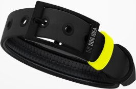 THE DOG IDEA Biothane Halsband Schwarz Neon Gelb XS – Bild 1 von 3