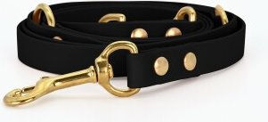 THE DOG IDEA Biothane Hundeleine Gold Schwarz – Bild 1 von 3