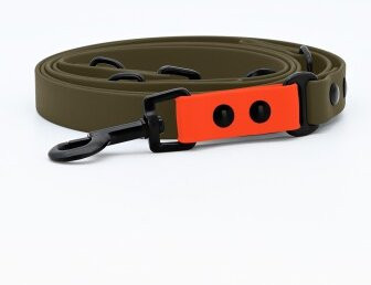 Produktbild von THE DOG IDEA Biothane Hundeleine Khaki neon orange