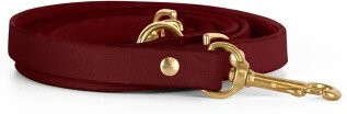 Produktbild von THE DOG IDEA Echtleder Hundeleine Dunkelrot M-L - 2 m
