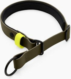 THE DOG IDEA Zugstopp Halsband Khaki neon gelb L – Bild 1 von 3